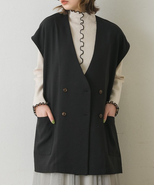 RETRO GIRL(レトロガール)の「ベルト付きゆるベスト(ベスト・レディース・ライトベージュ/ブラック/ライトグレー・FREE)」の2枚目の写真