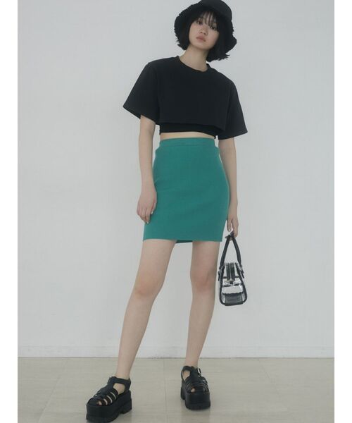 EMODA(エモダ)の「レイヤードハーフトップ(Tシャツ/カットソー・レディース・ブラック/グレー/ホワイト/グリーン・FREE)」の16枚目の写真