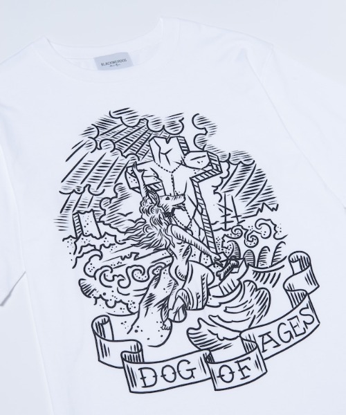 Black Weirdos（ブラックウィドウ）の「black Weirdos Dog of Ages Tee (23SS-TS07)（Tシャツ/カットソー・メンズ・レモンイエロー/ホワイト/ダークグリーン・X-LARGE/LARGE/MEDIUM）」の5枚目の写真