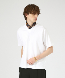 超度詰微起毛スムース Vネック Tシャツ