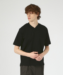 超度詰微起毛スムース Vネック Tシャツ