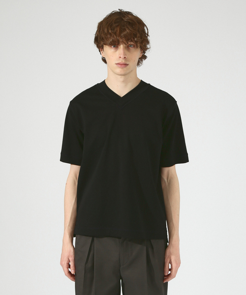 DESIGNWORKS(デザインワークス)の「超度詰微起毛スムース Vネック Tシャツ(Tシャツ/カットソー・メンズ・ブラック/ホワイト・46/48/50)」の4枚目の写真