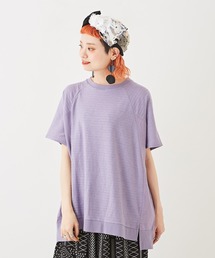 CUBE SUGAR（キューブシュガー）の「WEB限定ボーダージャガード切替ビッグプルオーバー（Tシャツ/カットソー）」