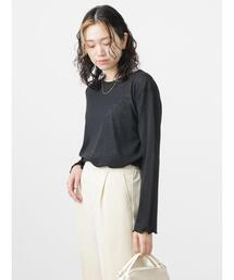 Samansa Mos2 blue | シアーロンT(Tシャツ/カットソー)