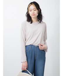 Samansa Mos2 blue | シアーロンT(Tシャツ/カットソー)