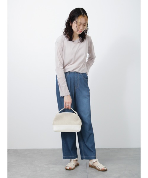 Samansa Mos2 blue（サマンサモスモスブルー）の「シアーロンT（Tシャツ/カットソー・レディース・グレー/オフホワイト/ブラック・MEDIUM/LARGE）」の10枚目の写真