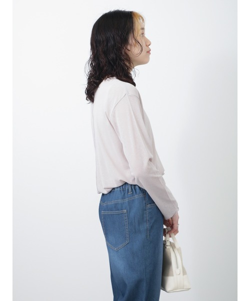 Samansa Mos2 blue（サマンサモスモスブルー）の「シアーロンT（Tシャツ/カットソー・レディース・グレー/オフホワイト/ブラック・MEDIUM/LARGE）」の14枚目の写真