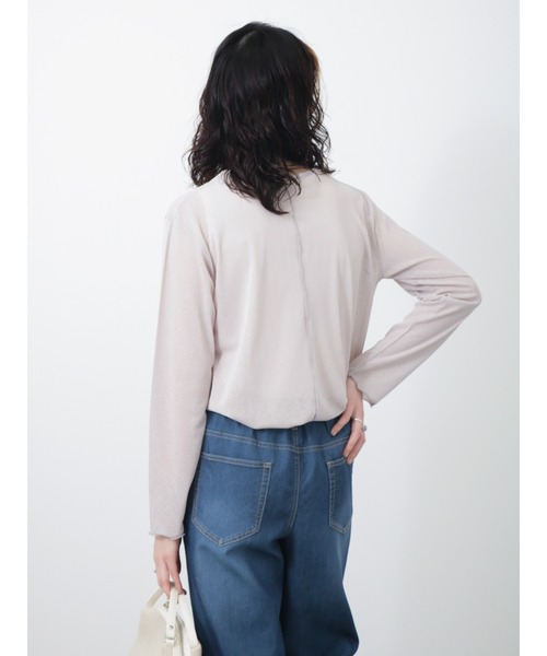 Samansa Mos2 blue（サマンサモスモスブルー）の「シアーロンT（Tシャツ/カットソー・レディース・グレー/オフホワイト/ブラック・MEDIUM/LARGE）」の17枚目の写真