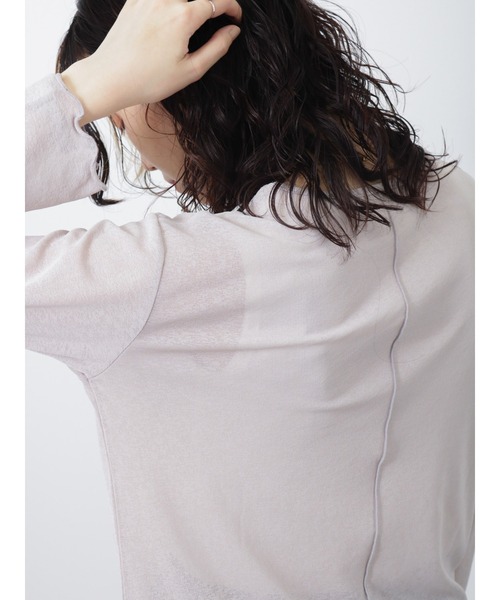 Samansa Mos2 blue（サマンサモスモスブルー）の「シアーロンT（Tシャツ/カットソー・レディース・グレー/オフホワイト/ブラック・MEDIUM/LARGE）」の19枚目の写真