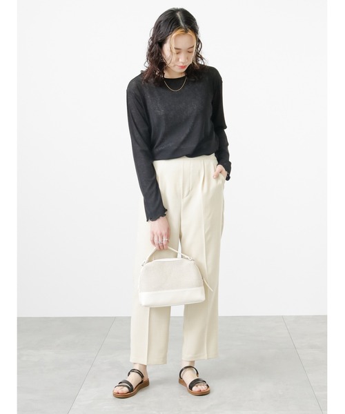 Samansa Mos2 blue（サマンサモスモスブルー）の「シアーロンT（Tシャツ/カットソー・レディース・グレー/オフホワイト/ブラック・MEDIUM/LARGE）」の22枚目の写真