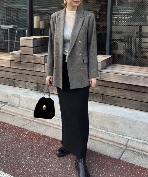 audrey and john wad(オードリーアンドジョンワッド)の「ハイネックシアーリブニット -手洗い可-(ニット/セーター・レディース・ライトブラウン/ブラック/アイボリー・FREE)」の19枚目の写真