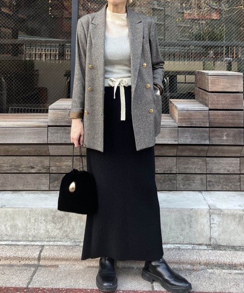 audrey and john wad(オードリーアンドジョンワッド)の「ハイネックシアーリブニット -手洗い可-(ニット/セーター・レディース・ライトブラウン/ブラック/アイボリー・FREE)」の18枚目の写真
