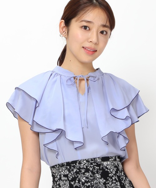 MISCH MASCH（ミッシュマッシュ）の「フリルリボンブラウス（シャツ/ブラウス・レディース・ブラック/ホワイト/イエロー系その他/ブルー系その他・MEDIUM）」の11枚目の写真