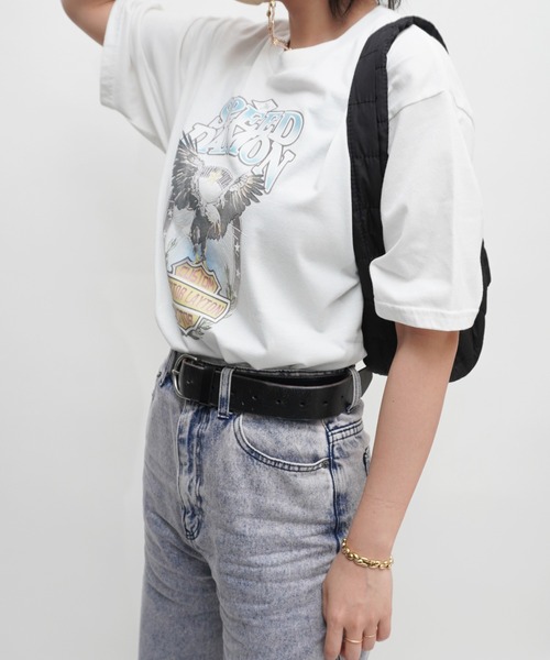 ARCHIVER(アーカイバ)の「【Bz】イーグルプリントユニセックスBIGTシャツ/プリントTシャツ(RZ)(Tシャツ/カットソー・メンズ・スミクロ/ブラック/オフホワイト・FREE)」の20枚目の写真