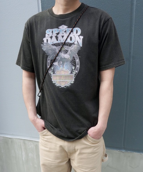 ARCHIVER(アーカイバ)の「【Bz】イーグルプリントユニセックスBIGTシャツ/プリントTシャツ(RZ)(Tシャツ/カットソー・メンズ・スミクロ/ブラック/オフホワイト・FREE)」の5枚目の写真