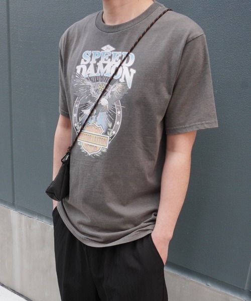 ARCHIVER(アーカイバ)の「【Bz】イーグルプリントユニセックスBIGTシャツ/プリントTシャツ(RZ)(Tシャツ/カットソー・メンズ・スミクロ/ブラック/オフホワイト・FREE)」の16枚目の写真