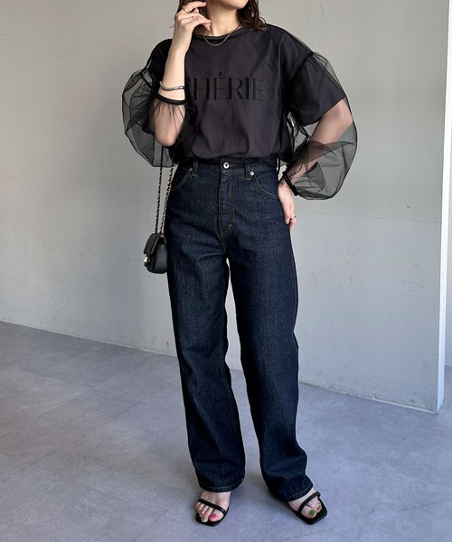 DISCOAT（ディスコート）の「チュールプルオーバー（Tシャツ/カットソー・レディース・ブラック/アイボリー・FREE）」の6枚目の写真