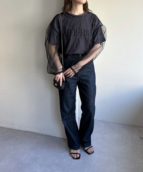 DISCOAT（ディスコート）の「チュールプルオーバー（Tシャツ/カットソー・レディース・ブラック/アイボリー・FREE）」の18枚目の写真