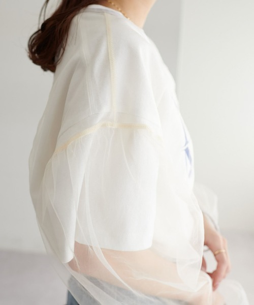 DISCOAT（ディスコート）の「チュールプルオーバー（Tシャツ/カットソー・レディース・ブラック/アイボリー・FREE）」の13枚目の写真