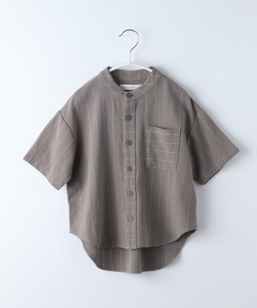THE SHOP TK （ザ ショップ ティーケー ）の「◆【110-150】麻混ストライプバンドカラーシャツ（シャツ/ブラウス・キッズ・グレー系2/ベージュ系その他6・11/12/13/14/15 ）」の11枚目の写真