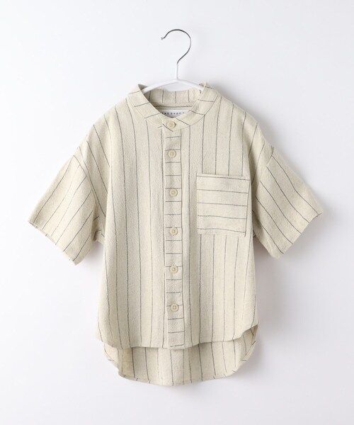 THE SHOP TK （ザ ショップ ティーケー ）の「◆【110-150】麻混ストライプバンドカラーシャツ（シャツ/ブラウス・キッズ・グレー系2/ベージュ系その他6・11/12/13/14/15 ）」の12枚目の写真