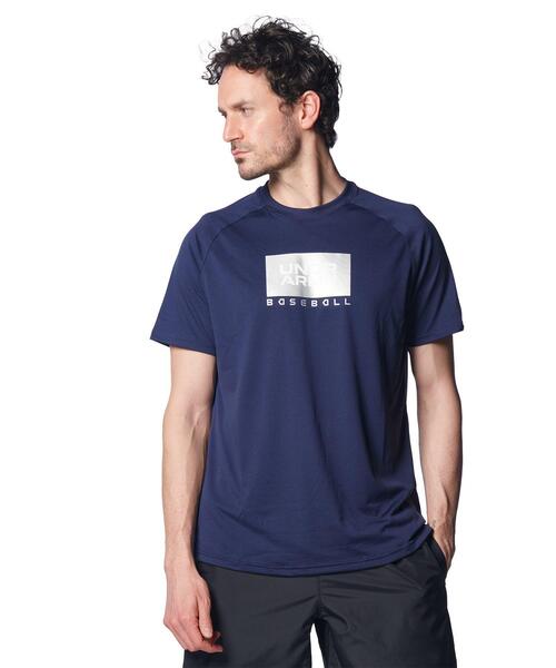 UNDER ARMOUR(アンダーアーマー)の「UAテック ショートスリーブTシャツ(ベースボール/メンズ)(タンクトップ・メンズ・ネイビー・L/XL/S/M)」の1枚目の写真