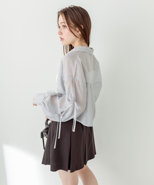 OLIVE des OLIVE（オリーブデオリーブ）の「クロップドシャツ×キャミセット　1031040370（シャツ/ブラウス・レディース・オフホワイト/ブラック/サックスブルー/ラベンダー・FREE）」の18枚目の写真