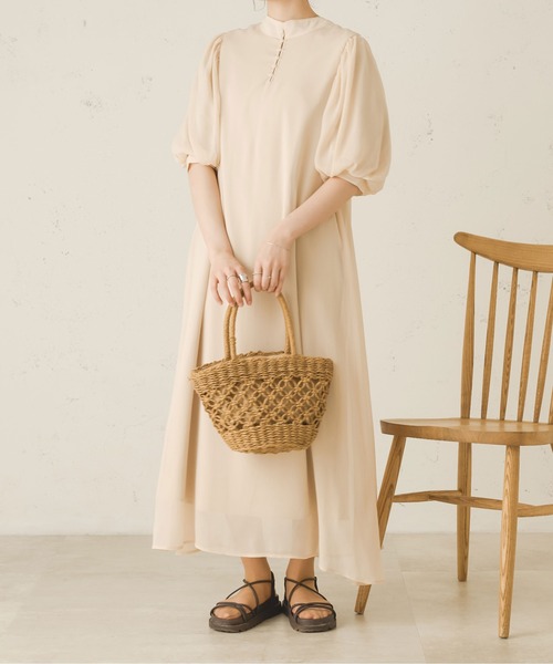 Ambre Neige(アンブルネージュ)の「2WAYシアーフレアワンピース/【WEB/EC限定商品】(ワンピース・レディース・アイボリー/ダークブラウン・FREE)」の19枚目の写真