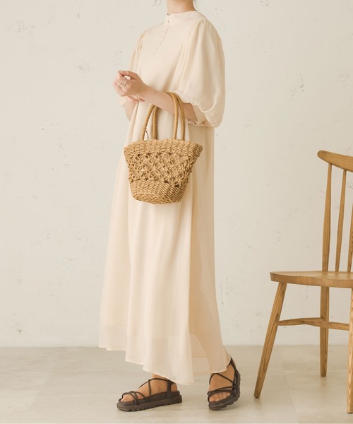 Ambre Neige(アンブルネージュ)の「2WAYシアーフレアワンピース/【WEB/EC限定商品】(ワンピース・レディース・アイボリー/ダークブラウン・FREE)」の18枚目の写真
