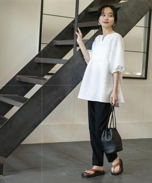 【WEB限定】フクレジャカードペプラムブラウス