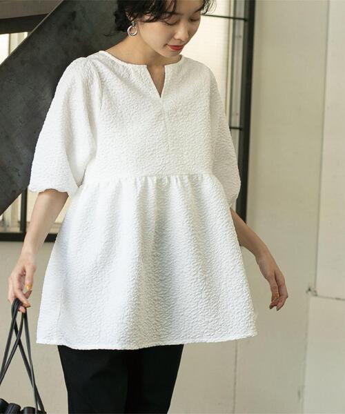 【WEB限定】フクレジャカードペプラムブラウス