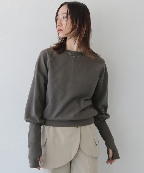 CLEIO(クレイオ)の「【CLEIO】バックタグロングアームトレーナー/クルーネックスウェット/BACK TAG LONG ARM TRAINER/980-10622(Tシャツ/カットソー・レディース・アイボリー/杢グレー/ライトオリーブ/グレー/チャコールグレー・FREE)」の1枚目の写真