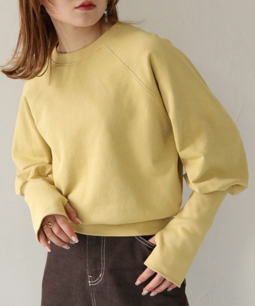 CLEIO(クレイオ)の「【CLEIO】バックタグロングアームトレーナー/クルーネックスウェット/BACK TAG LONG ARM TRAINER/980-10622(Tシャツ/カットソー・レディース・アイボリー/杢グレー/ライトオリーブ/グレー/チャコールグレー・FREE)」の5枚目の写真