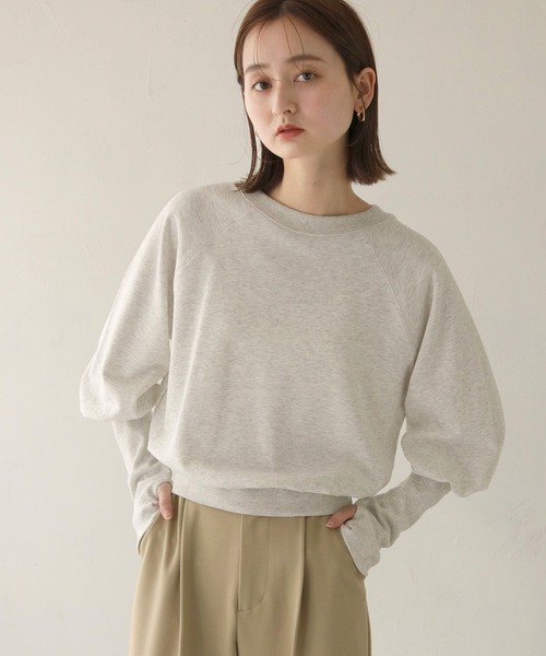 CLEIO(クレイオ)の「【CLEIO】バックタグロングアームトレーナー/クルーネックスウェット/BACK TAG LONG ARM TRAINER/980-10622(Tシャツ/カットソー・レディース・アイボリー/杢グレー/ライトオリーブ/グレー/チャコールグレー・FREE)」の13枚目の写真