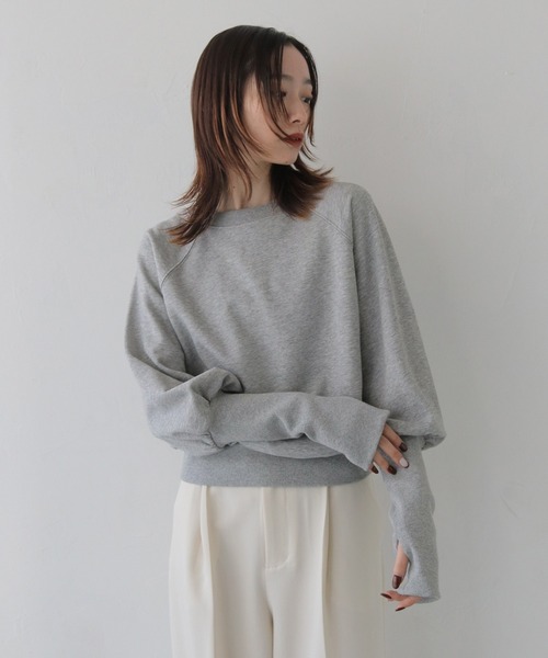 CLEIO(クレイオ)の「【CLEIO】バックタグロングアームトレーナー/クルーネックスウェット/BACK TAG LONG ARM TRAINER/980-10622(Tシャツ/カットソー・レディース・アイボリー/杢グレー/ライトオリーブ/グレー/チャコールグレー・FREE)」の20枚目の写真