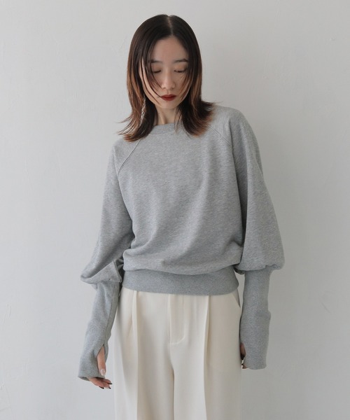 CLEIO(クレイオ)の「【CLEIO】バックタグロングアームトレーナー/クルーネックスウェット/BACK TAG LONG ARM TRAINER/980-10622(Tシャツ/カットソー・レディース・アイボリー/杢グレー/ライトオリーブ/グレー/チャコールグレー・FREE)」の19枚目の写真