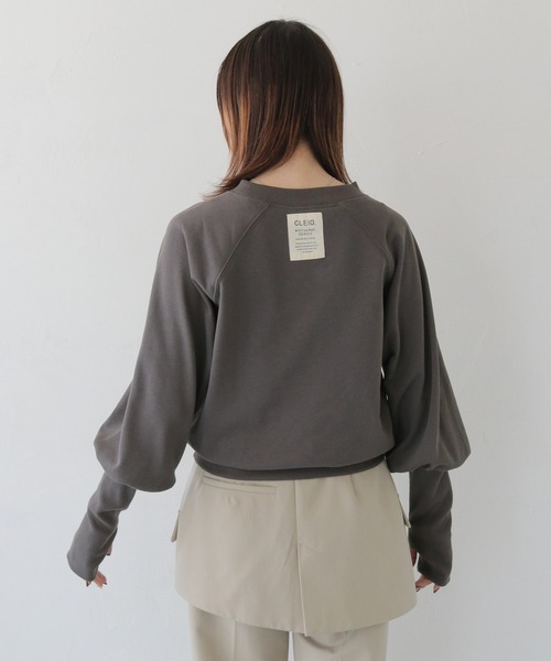 【Chiiiky】belt sweat shirt ロングアームトレーナー Sweatshirt Sky Blue - Jersey 4 US | Longchamp US