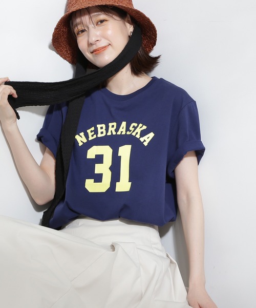 N.（N. Natural Beauty Basic）（エヌエヌナチュラルビューティーベーシック）の「◆ナンバリングロゴＴシャツ（Tシャツ/カットソー・レディース・チャコール/エンジ/ネイビー・MEDIUM）」の3枚目の写真