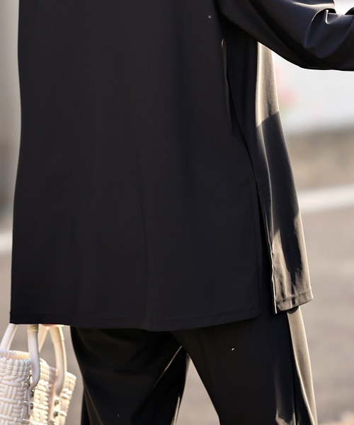 TeddyShop（テディショップ）の「【UVカット率99.9％以上】レディース水着 長袖パールボタン付きラッシュガードトップス（ラッシュガード・レディース・ブラック・M/L/S/LL）」の9枚目の写真