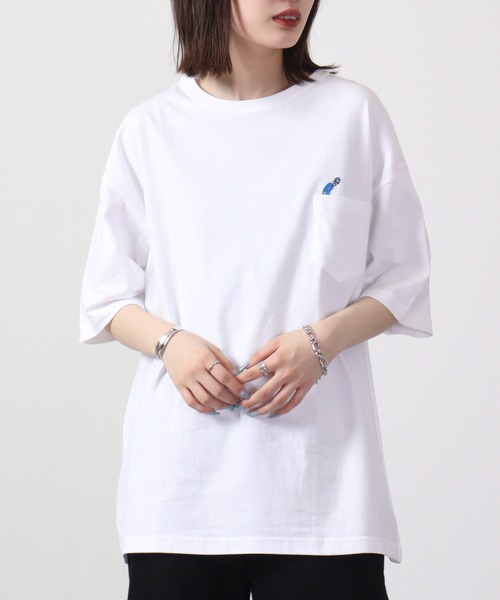 FUNALIVE(ファンアライブ)の「nappalm 刺繍ビッグサイズ半袖Tシャツ(Tシャツ/カットソー・メンズ・ブラック/ネイビー/ホワイト・F)」の2枚目の写真