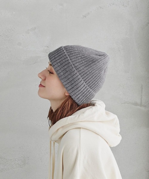 milsa（ミルサ）の「【EC限定】milsa  リブニットワッチ(リブ編みニット帽)（ニットキャップ/ビーニー・レディース・ホワイト/ライトブルー/ブラック/グレー/ピンク/オレンジ/ライトグリーン・57~59cm）」の17枚目の写真