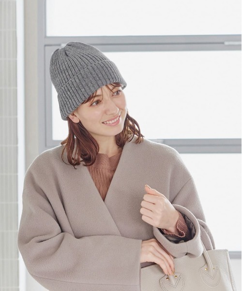 milsa（ミルサ）の「【EC限定】milsa  リブニットワッチ(リブ編みニット帽)（ニットキャップ/ビーニー・レディース・ホワイト/ライトブルー/ブラック/グレー/ピンク/オレンジ/ライトグリーン・57~59cm）」の19枚目の写真