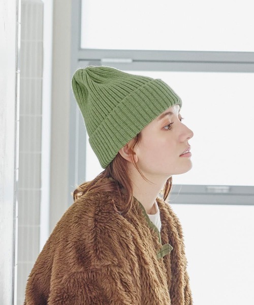 milsa（ミルサ）の「【EC限定】milsa  リブニットワッチ(リブ編みニット帽)（ニットキャップ/ビーニー・レディース・ホワイト/ライトブルー/ブラック/グレー/ピンク/オレンジ/ライトグリーン・57~59cm）」の20枚目の写真
