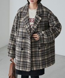BONLECILL | ブークレー起毛チェック柄ダブルジャケットコート(テーラードジャケット)