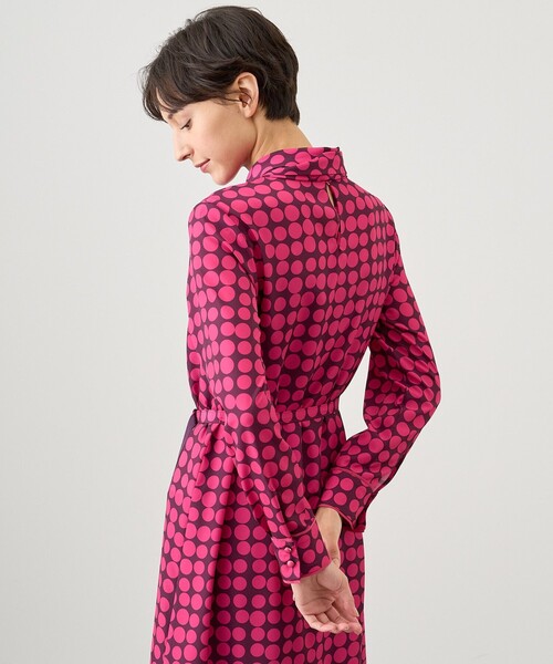 アナイ 34 カラードットプリントボウタイサック ワンピース ANAYI（アナイ）の「カラードットプリントボウタイサック ワンピース