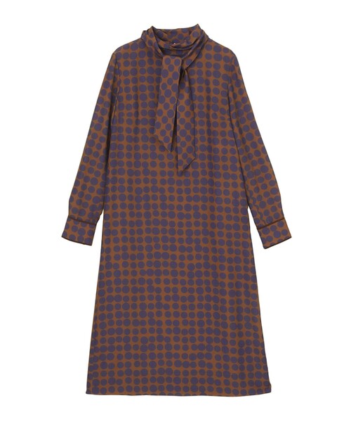 アナイ 34 カラードットプリントボウタイサック ワンピース ANAYI（アナイ）の「カラードットプリントボウタイサック ワンピース