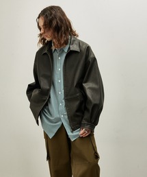 JUNRED | ヴィンテージウォッシュレザールーズブルゾン(ブルゾン)