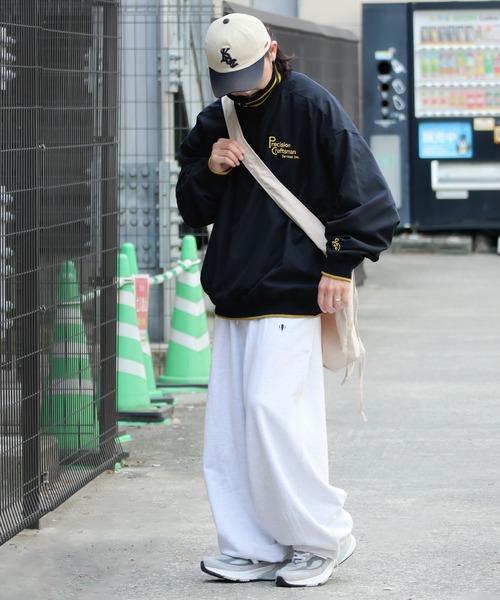 Java(ジャバ)の「《JAVAジャバ 別注》カジュアル×スポーティ。リブラインロゴ刺繍ハーフジッププルオーバー(スウェット・メンズ・ネイビー/ブラック・LARGE/MEDIUM/X-LARGE)」の12枚目の写真