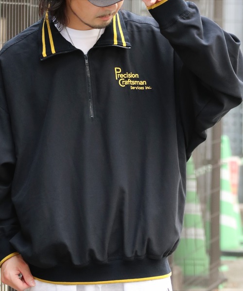 Java(ジャバ)の「《JAVAジャバ 別注》カジュアル×スポーティ。リブラインロゴ刺繍ハーフジッププルオーバー(スウェット・メンズ・ネイビー/ブラック・LARGE/MEDIUM/X-LARGE)」の13枚目の写真