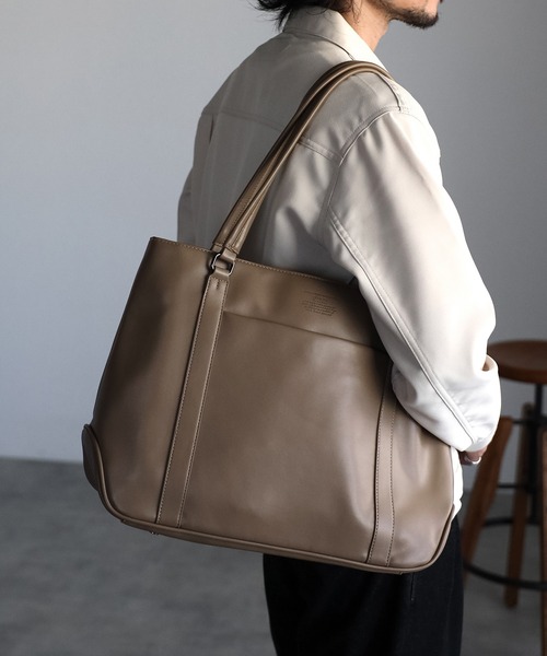 GUSCIO UOMO（グッシオ ウォーモ）の「【グッシオウォーモ】　ビジネストートバッグ　大容量20Lサイズ　軽量（ビジネスバッグ・メンズ・ネイビー/グレー/ブラック/グレイッシュベージュ・FREE）」の3枚目の写真